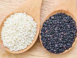 white- sesame seeds and - black sesame seeds